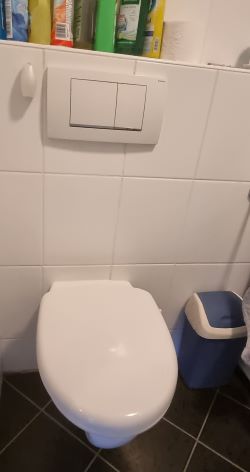 Toilette in einem ganz normalen Badezimmer